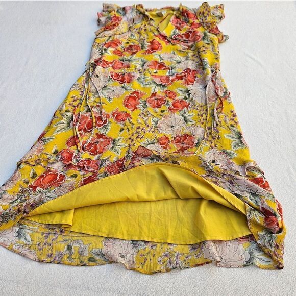 Anthropologie Dolan Silk Floral Yellow Ellory Sundress Size M - Picture 6 of 16